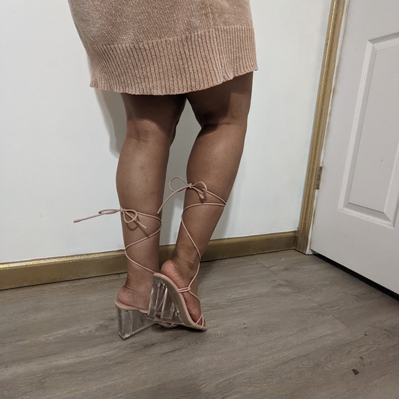 Wild Pair Nude Clear Wedges - Picture 3 of 7